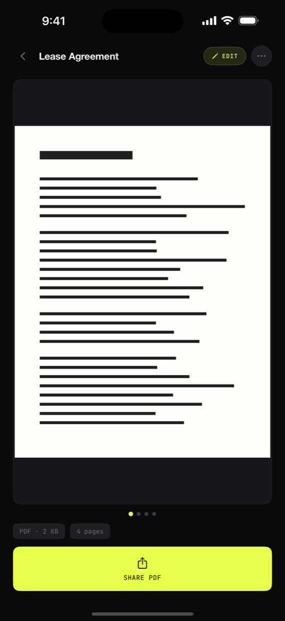 Document viewer with page dots